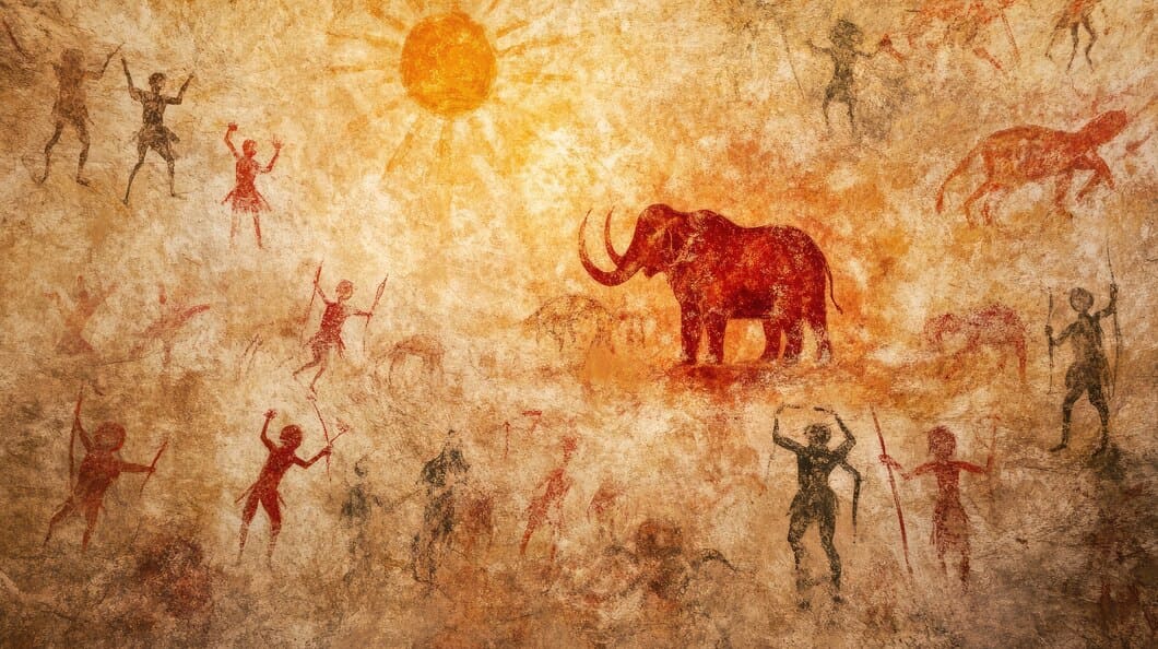 Traditional Aboriginal dot painting with colorful patterns