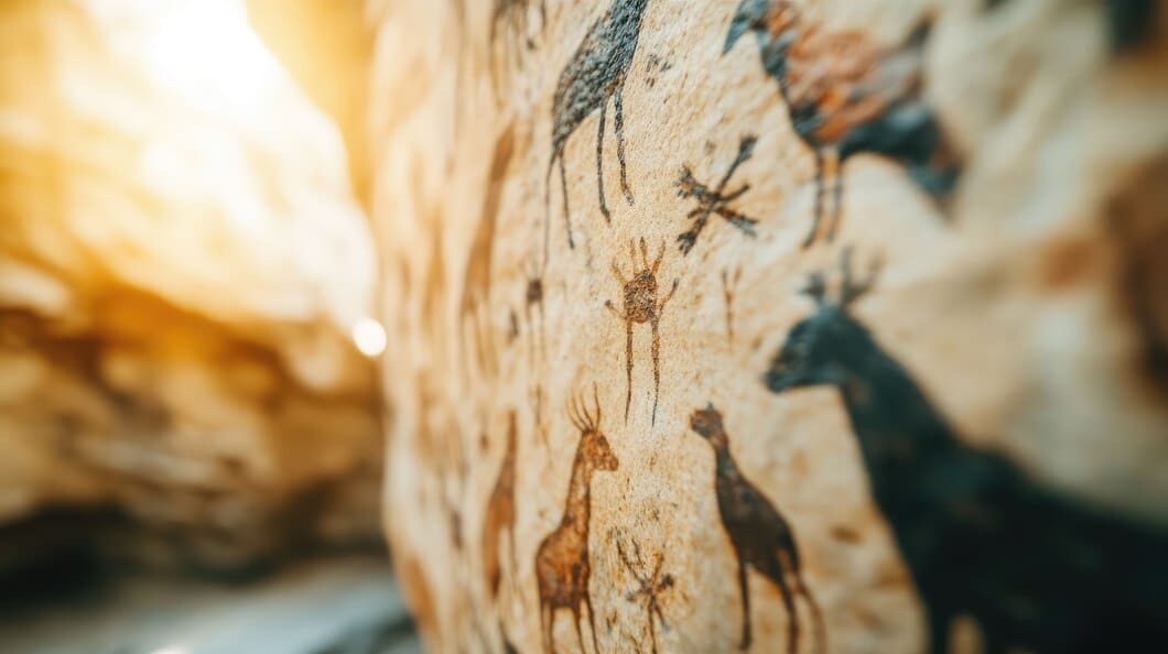 Contemporary Aboriginal artist creating modern artwork in studio